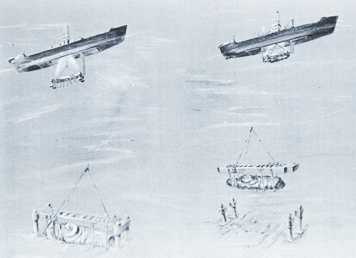 Illustration showing how the capture device with mechanical claw would lift the Soviet submarine