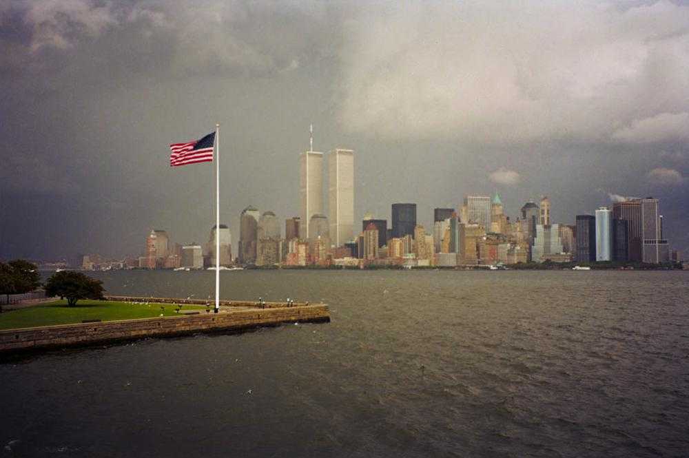 Photograph of the World Trade Center twin towers in Lower Manhattan on September 10, 2001, the day before everything changed.